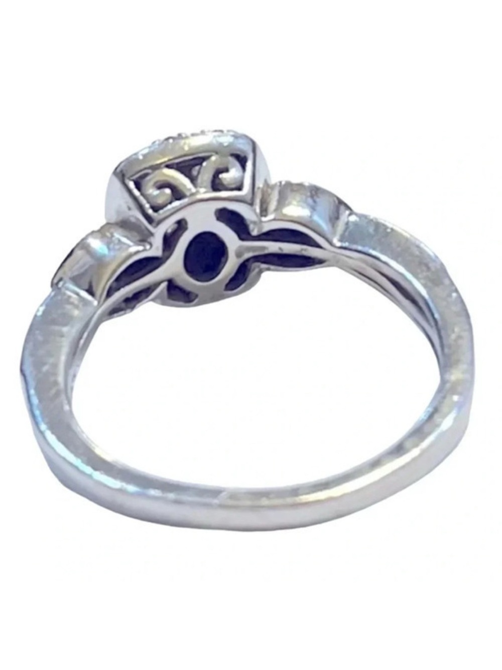 Diamond Halo Cluster Ring in Sterling Silver&14k sz7 - Picture 17 of 17